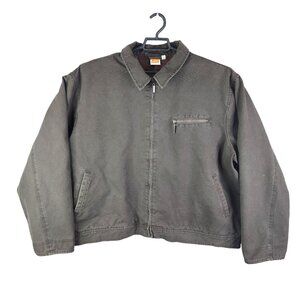 Mens Vintage Brown Sideout Jacket Polyester Wool Blend Full Zip Long Sleeve L